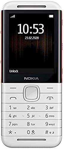 Nokia 5310 Dual SIM Keypad Phone with MP3 Player, Wireless FM Radio and Rear Camera with Flash | White/Red