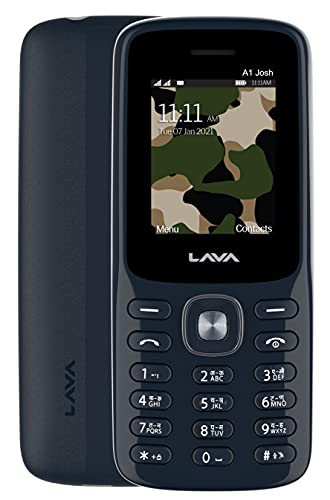 Lava A1 Josh with BOL Keypad Mobile, Bolne wala Phone, Message Speak, Caller Speak, Number Speak, 1000mAh Battery Blue Silver