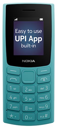Nokia All-New 105 Keypad Phone with Built-in UPI Payments, Long-Lasting Battery, Wireless FM Radio | Cyan