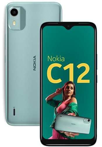 Nokia C12 Android 12 (Go Edition) Smartphone, All-Day Battery, 4GB RAM (2GB RAM + 2GB Virtual RAM) + 64GB Capacity | Light Mint