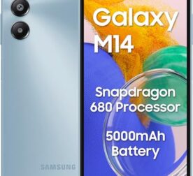 Samsung Galaxy M14 4G (Arctic Blue,4GB,64GB) | 50MP Triple Cam | 5000mAh Battery | Snapdragon 680 Processor | 2 Gen. OS Upgrade & 4 Year Security Update | 8GB RAM with RAM Plus | Without Charger
