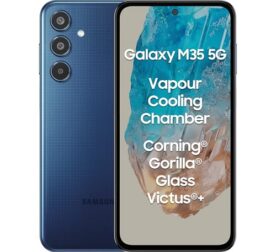 Samsung Galaxy M35 5G (Moonlight Blue,6GB RAM,128GB Storage)| Corning Gorilla Glass Victus+| AnTuTu Score 595K+ | Vapour Cooling Chamber | 6000mAh Battery | 120Hz Super AMOLED Display| Without Charger