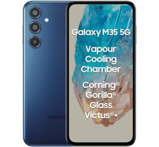 Samsung Galaxy M35 5G (Moonlight Blue,6GB RAM,128GB Storage)| Corning Gorilla Glass Victus+| AnTuTu Score 595K+ | Vapour Cooling Chamber | 6000mAh Battery | 120Hz Super AMOLED Display| Without Charger