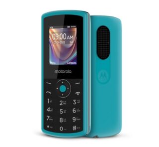 Motorola All-New A10 Dual Sim keypad Phone with Voice Feature | Long-Lasting Battery Backup | Wireless FM with Recording | Bluetooth Connectivity | Auto Call Recording | Teal Blue