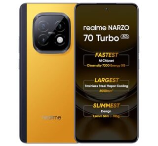 realme NARZO 70 Turbo 5G (Turbo Yellow,6GB RAM,128GB Storage) | Segment's Fastest Dimensity 7300 Energy 5G Chipset | Motorsports Inspired Design