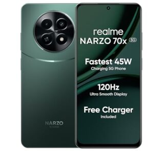 realme NARZO 70x 5G (Forest Green, 6GB RAM,128GB Storage| 120Hz Ultra Smooth Display | Dimensity 6100+ 6nm 5G | 50MP AI Camera | 45W Charger in The Box