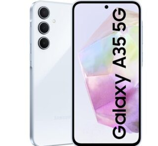 Samsung Galaxy A35 5G (Awesome Iceblue, 8GB RAM, 256GB Storage) | Premium Glass Back | 50 MP Main Camera (OIS) | Nightography | IP67 | Corning Gorilla Glass Victus+ | sAMOLED with Vision Booster