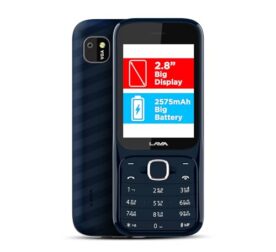 Lava Gem Power Dual Sim Keypad Phone (2.8" Display, Camera & Flash) | 2575mAh Smart AI Powerful Battery | Wireless FM & Recording | 7-Language Support| Stereo Speakers | Call Recording (Blue Chrome)