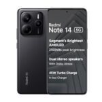 Redmi Note 14 5G (Titan Black, 6GB RAM 128GB Storage) | Global Debut MTK Dimensity 7025 Ultra | 2100 nits Segment Brightest 120Hz AMOLED | 50MP Sony LYT 600 OIS+EIS Triple Camera
