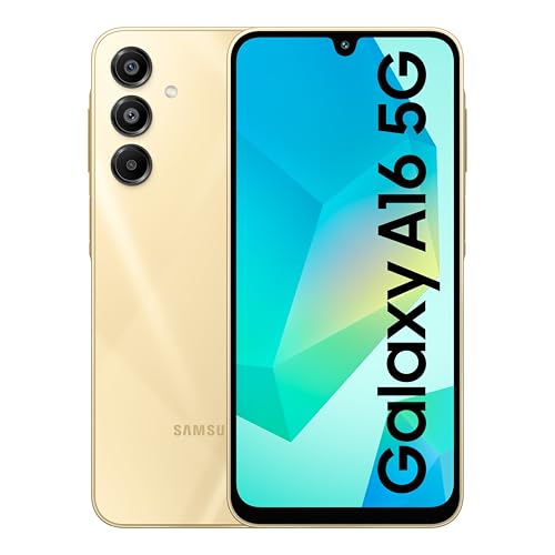 Samsung Galaxy A16 5G (Gold, 6GB RAM, 128GB Storage) | Samsung Galaxy A16 5G (Gold, 6GB RAM, 128GB Storage) | Super AMOLED | 50MP Triple Camera with Ultra Wide Lens | 6 OS & 6 Years Security Updates | IP54 | Tap & Pay | 5000mAh