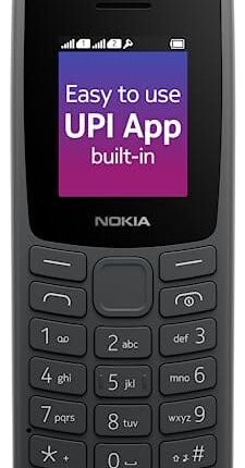 Nokia 106 Single Sim, Keypad Phone with Built-in UPI Payments App, Long-Lasting Battery, Wireless FM Radio & MP3 Player, and MicroSD Card Slot | Charcoal