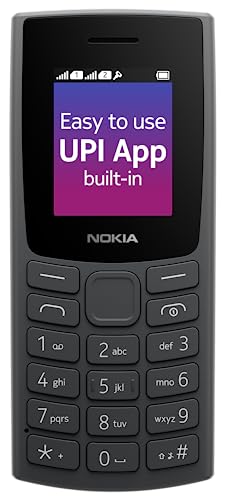 Nokia 106 Single Sim, Keypad Phone with Built-in UPI Payments App, Long-Lasting Battery, Wireless FM Radio & MP3 Player, and MicroSD Card Slot | Charcoal
