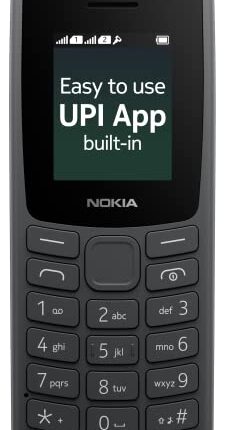 (Refurbished) Nokia All-New 105 Dual Sim Keypad Phone with Built-in UPI Payments, Long-Lasting Battery, Wireless FM Radio | Charcoal
