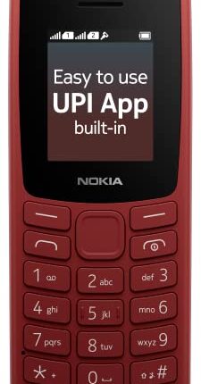 (Refurbished) Nokia All-New 105 Keypad Phone with Built-in UPI Payments, Long-Lasting Battery, Wireless FM Radio | Red