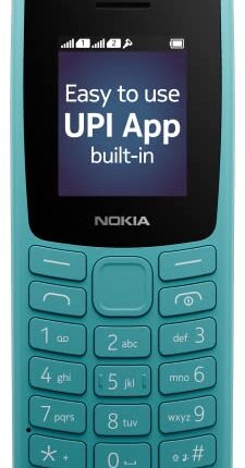 (Refurbished) Nokia All-New 105 Keypad Phone with Built-in UPI Payments, Long-Lasting Battery, Wireless FM Radio | Cyan