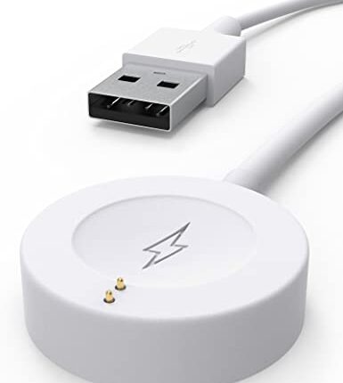 SEVAM Charger for Fossil Gen 6, Gen 5, Gen 5E, Gen 4 Smartwatch Charging Cable Cord for Emporio Armani, Skagen falster 2, Misfit Vapor 2, Diesel Guard 2.5, Michael Kors Runway 3.3Ft/1M White