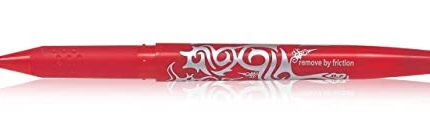 Pilot Frixion 0.7mm Fine Point Roller Ball Pen with Comfortable Dimpled Grip & Inbuild Eraser | Red Ink, 1 pcs