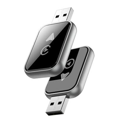 WISTAR 2-in-1 Wireless CarPlay Adapter for iPhone/Android Convert Wired to Wireless Ap.ple CarPlay Adapter, Mini Size with Extension Cable USB & USB-C/Type-C (Mini CarPlay Adapter)