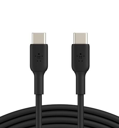 Belkin USB-IF Certified PVC 60 W USB-C to USB-C (Type C) Charge cable | iPhone 16, 15, 14, 13 | 3.3 Feet / 1 Meter, Black