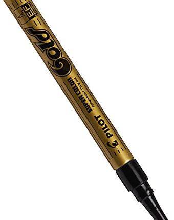 Pilot Super Colour Extra Fine Pen with Permanent Type Ink | Gold Ink, Pack Of 1