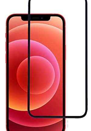 Tough Lee Tempered Glass Screen Guard Protector for Apple iPhone 12, Apple iPhone 12 Pro (Black) Edge to Edge Case Friendly Coverage with Easy Installation Kit; Pack of 1