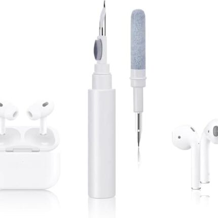 Estrenar Earphone Cleaning Pen 3-in-1 Multifunctional Soft Brush Cleaning Kit Compatible with Airpods, Earbuds, Earpods, Case Cleaner Tool Kit – Pack of 1 (White)