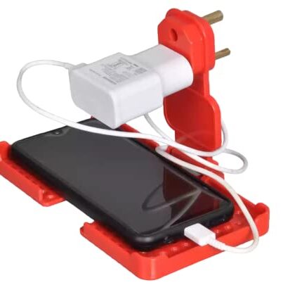 SOFLIN® Multi-Purpose Wall Holder Stand for Charging Mobile Just Fit in Socket and Hang Pack of 1 (Mutlicolor)