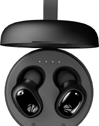 ZEBRONICS Zeb-Sound Bomb 1 TWS Earbuds with BT5.0, Up to 12H Playback, Touch Controls, Voice Assistant, Splash Proof with Type C Portable Charging Case (Black)