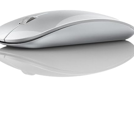 Offbeat - Atom Dual Bluetooth 5.1+5.1 & 2.4Ghz Wireless, Type-C Rechargeable Silent Click Mouse, Triple Device connectivity Windows, Mac, iOS, Android (Silver)