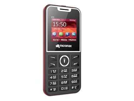 Micromax All-New X1i Smart Dual Sim Keypad Phone | Big 2.4" Display |Type C USB Port | Bright Torch| Wireless FM | Auto Call Recording | Black Red|