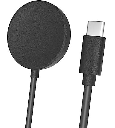 Sinoacc Usb-C Charger Compatible With Samsung Galaxy Watch 6/6 Classic/5/5 Pro/4/4 Classic/3/Active 2/1 Galaxy Charging Cable Magnetic Cable Sm-R500 Sm-R830 Sm-R820 Sm-R840 Sm-R850 Smartwatch,Black