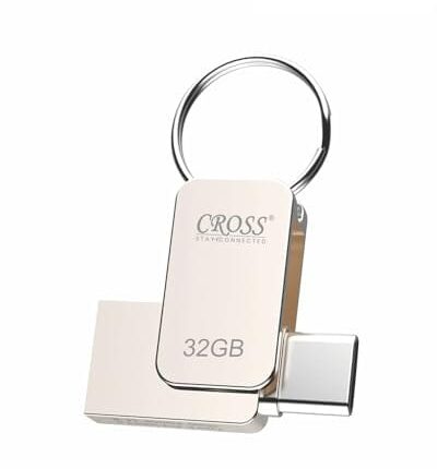 CROSS® Pendrive 2 in 1 Flash Drive with, USB A, Type-C Interface Mini Hangable PenDrive for Android Compatible with Phone, Pad, Android, PC and More Devices (32 GB, CROSS 2 IN 1 USB - TYPE-C PENDRIVE)