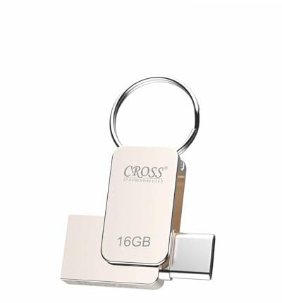 CROSS® Pendrive 2 in 1 Flash Drive with USB A, Type-C Interface Mini Hangable PenDrive for Android Compatible with Phone, Pad, Android, PC and More Devices (16 GB, CROSS 2 in 1 USB - Type-C PENDRIVE)