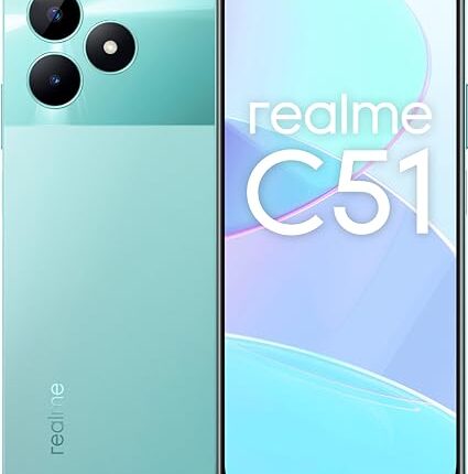 realme C51 (Mint Green, 4GB RAM, 128GB Storage) | Upto 8GB Dynamic RAM | 7.99 mm Stylish Glittery Design | Mini Capsule | Unisoc T612 Processor | 5000mAh Battery 33W SUPERVOOC Charge|FingerprintSensor