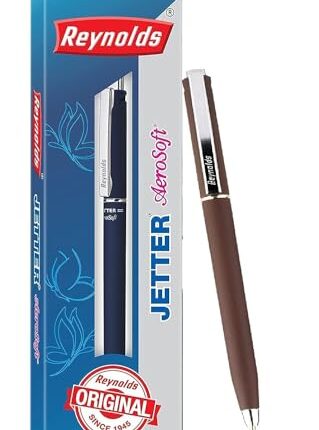Reynolds JETTER AEROSOFT Ball Pen SET - 1 PEN BLUE | MULTI BODY COLOR BALL PEN WITH COMFORTABLE GRIP |BLUE BALL PENS FOR WRITING | PEN FOR PROFESSIONALS | 0.7 mm TIP SIZE