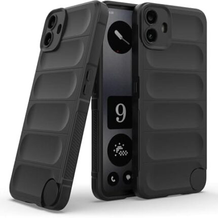 SPAZY CASE® CMF Phone 1 Back Cover | Rubber Case with Soft Silicone + Smooth Surface Protective Back Case Cover for CMF Phone 1 - Black