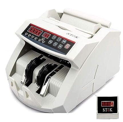 SToK (ST-MC01) Currency Counting Machine with UV/MG Counterfeit Notes Detection Plus External Display (1 Year Offsite Warranty…