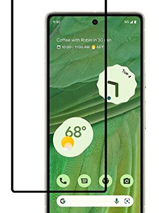 Tough Lee Tempered Glass Screen Guard Protector for Google Pixel 7 5G (6.3 inch) (Black) Edge to Edge Full Screen Coverage with Easy Installation Kit; Pack of 1
