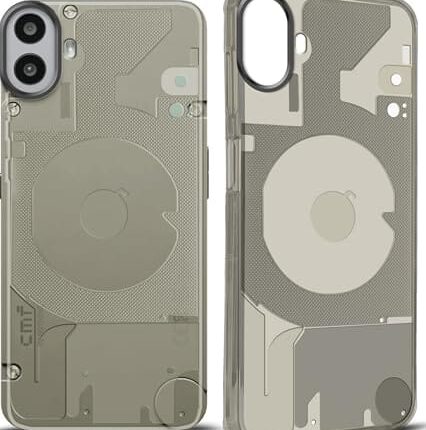 Mr. Case Transparent Back Case for CMF by Nothing Phone 1 Frosted Cover Matte Silicone TPU – Grey (Matte Ring)