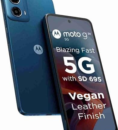 Motorola G34 5G (Ice Blue, 8GB RAM, 128GB Storage)