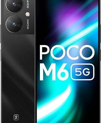 POCO M6 5G (Galactic Black,6GB RAM, 128GB Storage) | MediaTek Dimensity 6100+ 5G Processor | 5000 mAh Battery + 18W Fast Charging | 50 MP AI Dual-Camera System & Side Fingerprint Sensor