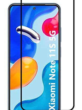 Tough Lee Tempered Glass Screen Guard Protector for Redmi Note 11 4G / Redmi Note 11S (Black) Edge to Edge Full Screen Coverage with Easy Installation Kit; Pack of 1