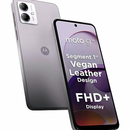 Motorola G14 4G (Pale Lilac, 4GB RAM, 128GB Storage) | 6.5” ultrawide Full HD+ Display | 50MP + 2MP | 8MP Front Camera | Immersive Stereo Speakers with Dolby Atmos