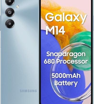 Samsung Galaxy M14 4G (Arctic Blue,4GB,64GB) | 50MP Triple Cam | 5000mAh Battery | Snapdragon 680 Processor | 2 Gen. OS Upgrade & 4 Year Security Update | 8GB RAM with RAM Plus | Without Charger