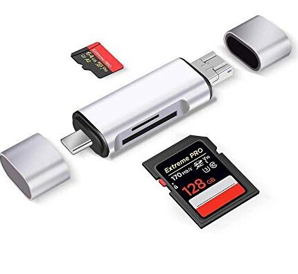 Card Reader 3-in-1 USB 3.0 USB C Micro USB Card Reader SD, Micro SD, SDXC, SDHC, Micro SDHC, Micro SDXC Memory Card Reader for MacBook PC Tablets Smartphones