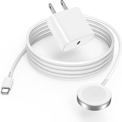 Cabepow for Apple Watch Charger USB C 5W Fast Magnetic iWatch Charging Cable 3FT with 20W USB C Wall Charger Block for Apple Watch Ultra 2/Ultra/SE/Series 10/Series 9/Series 8/7/6/5/4/3/2/1-White