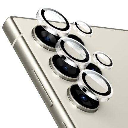 ESR for Samsung Galaxy S24 Ultra Camera Lens Protector, Individual Lens Protectors, Scratch-Resistant Ultra-Thin Tempered Glass with Aluminum Edging, Galaxy S24 Ultra Case Friendly, 1 Set, Clear