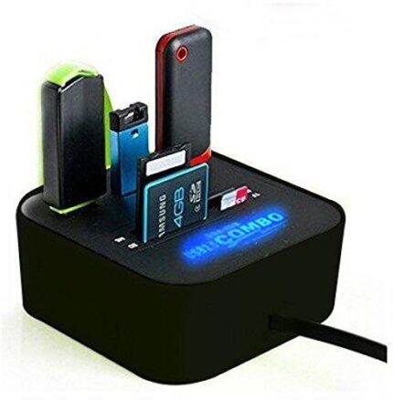 rts All in One Combo Card Reader for Pen Drive/Cameras/mobiles/PC/Laptop/Notebook/Tablet/or Docking Station/MP3s/PDAs,Color May Vary