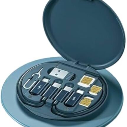 VCART All-in-One Quick Charging Data Cable Storage Kit | Data Cable kit | All USB Cable Kit Universal Smart Adapter Card Storage| Data Cable Box | Data Cable Set (Multicolor)