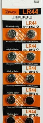 Lr44 Button Battery (Lr44, A76, Px76A, V136A, Ag13, L1154.) 1, 5V, Pack of 10 (76A / A76 / V13Ga) Suitable for Use in Toys, Calculators and Measurement Devices Pack of 10